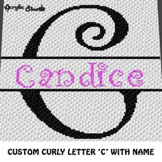 a crochet pattern with the word candice on it and an image of a circle