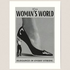 an advertisement for a woman's world shoe