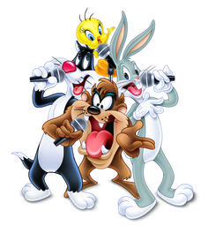 an image of cartoon animals singing into the microphones and holding onto each other's hands