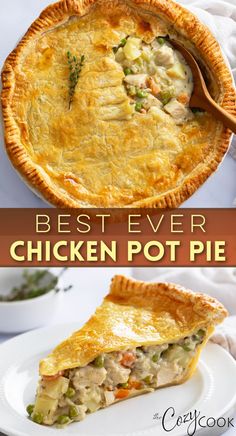 the best ever chicken pot pie recipe is in this easy to make, and it's so delicious