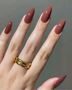 Simple Fall Nails, Hello Nails, Nail Shimmer, Brown Nails, Beauty Stuff, September 2024, 2024 Vision, Nude Nails