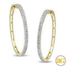 14KY 0.50CTW DIAMOND HOOP EARRINGS Luxury Diamond Hoop Earrings For Formal Events, Luxury Hoop Jewelry With Diamond Accents, Diamond Hoop Earrings, Hoop Earrings, Gold