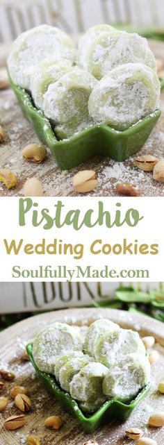 this is an image of pistachio wedding cookies