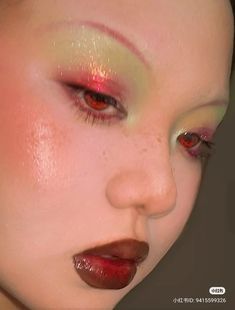 #eyemakeup#aestheticmakeup#softglam#prettyeyemakeup#makeup #makeupinspiration#fyp Modern Geisha Makeup, Camp Makeup, Maximalist Makeup, Fairy Eye Makeup, Experimental Makeup, Sfx Ideas, Floral Makeup, Rose Makeup