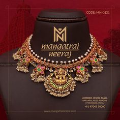 Mangatrai Neeraj Jewellery, Handcrafted Jewelry Gold, Antique Necklace Gold, Wedding Jewellery Designs, Diamond Wedding Jewelry, Antique Jewellery Designs, Antique Jewelry Indian, Antique Gold Jewelry, South Indian Jewellery