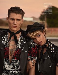 Biker Fashion, Elle Fashion, Mens Fashion Editorial, Biker Gang, Rocker Style