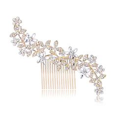 bridal hair comb clip pin rhinestone pearl wedding hair accessories for bride bridesmaid, silver 2021 - US $12.86 Petal Flower, Flower Hair Comb