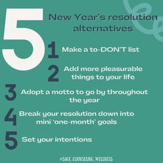 the five new year's resolution affirmatives are shown in this poster