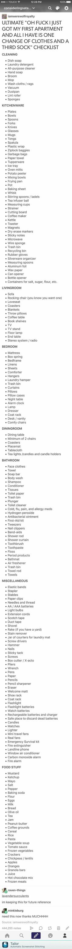 First Apartment Tips, Makeup Zombie, First Apartment Checklist, Apartment Checklist, College Stuff, Funnel Cake, Living Alone, Life Help, First Apartment