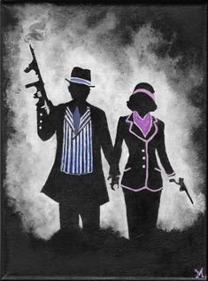 Bonnie E Clyde Wallpaper, Bonnie And Clyde Tattoos, Bonnie And Clyde Tattoo Ideas, Bonnie Clyde Tattoos, Bonnie And Clyde Painting, Bonnie And Clyde, Bonnie And Clyde Tattoo, Bonnie And Clyde Photos, Tattoo Mafia