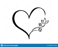 a heart with flowers and leaves in the shape of a flower on a white background