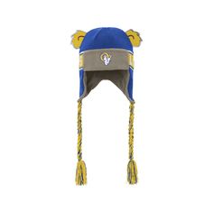 This Los Angeles Rams Wordmark Ears Trooper knit hat is a must-have piece in your young fan's collection. Along with adorable over-the-ear flaps, the colorful braided tassels help highlight your kiddo's fandom. Plus, the soft fleece-lined interior keeps their head warm for those chillier Los Angeles Rams game days.This Los Angeles Rams Wordmark Ears Trooper knit hat is a must-have piece in your young fan's collection. Along with adorable over-the-ear flaps, the colorful braided tassels help high Ear Hats, Los Angeles Rams, Wedding Beauty, Hot Toys, Knit Hat, Merry And Bright, Gifts For Teens, Hat Fashion, Kids Boys