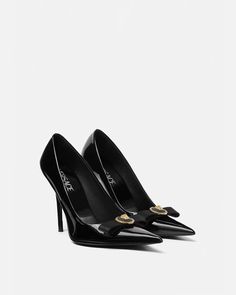 Versace Gianni Ribbon Pumps | VERSACE Versace Heels, Shoe Room, Versace Shoes, Versace Home, Designer Pumps, Versace Accessories, Blue Pumps, Slingbacks, Goat Leather