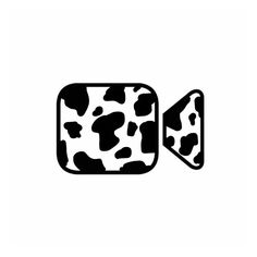 a black and white cow print speaker icon