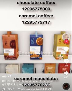 an ad for caramel macchiato coffee on display in front of the camera