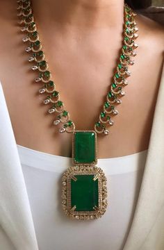 Sparkly Emerald Doublet Victorian Gold CZ Long Necklace with AAA quality CZ stones and fine Kundan. Real Emerald Doublet stone used This necklace comes with Earrings as well  Necklace Length is adjustable With Dori /Cord Earrings Have Pushbacks This Long Necklace has global appeal and represents elements of Indian, Pakistani as well as Punjabi Jewelry   18 K Victorian plated  Earrings Closure: Pushback Necklace has extended Dori for adjustability  Highest quality and craftsmanship Customized orders takes 3 to 4 weeks, depending on piece requirements.  The Ombre Designs Jewelry pieces can be customized in accordance with your requirement.  Please Email or Whats app on : +91 8448833193 / sonalikamehra@theombredesigns.com Stones Jewellery Necklace, Antique South Indian Jewellery, Long Neckless, Emerald Necklace Indian, Victorian Jewellery Designs, Victorian Jewelry Necklace, Sabyasachi Mukherjee, Sabyasachi Jewellery, Antique Bridal Jewelry