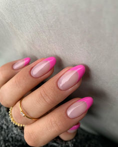 French Manicure Almond Nails Pink, French For Almond Nails, Gel X Vacation Nails, Light Pink French Almond Nails, Pink French Top Almond Nails, Pink French Tip Nails Aesthetic, Tipped Almond Nails, French Top Almond Nails, Almond Nails Designs Summer Pink