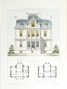 an old house with two floors and three windows, in the middle of a drawing