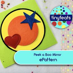 an image of a paper craft with the words peek a boo mirror pattern on it