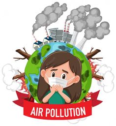 Pollution Activities Worksheets, Girl Wearing Mask, Causes Of Air Pollution, Stop Pollution, Vector Poster Design, Pollution Activities