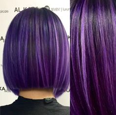 Plum Bob Haircut, Violet Short Hair, Balayage Purple, Permanent Purple Hair Dye, Purple Short Hair, Purple Hairstyles, Highlights Purple, Long Purple Hair, Exotic Hair Color