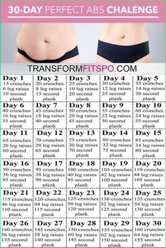 Perfect Abs 30 day challenge is designed to punish your abs for a whole month, melting away belly fat and giving you a sexy, toned look for the beach! Flat Belly Fast, Perfect Abs, Melt Belly Fat, Belly Fat Diet, Best Diet Plan, Toned Abs, Weight Workout Plan, Day Challenge, 30 Day Challenge