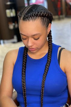 2 Cornrow Braids 2 Cornrow Braids, 2 Braids, Boxer Braids, Bow Hairstyle, Feed In Braid, Effortless Hairstyles, Cornrows Braids, African Braids, Short Hair Styles Pixie