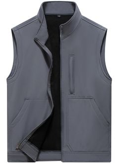 PRICES MAY VARY. LIGHTWEIGHT & WARM - The men's lightweight puffer vest is made of high quality windproof material, fleece lined vest, warm and comfortable to wear in spring, autumn or wear as a mid layer in swinter STAND COLLAR & WINDPROOF - The casual softshell outdoor vest is windproof, exquisite sewing craft prevents leakage of stuffing, lightweigh but warm. The stand collar keeps you neck warm when it was windy out MULTI POCKETS - 2 side large deep pockets, 1 zipper pocket on the left chest Outdoor Vest, Winter Running, Heavy Coat, Travel Hiking, Sleeveless Jacket, Quilted Vest, Outdoor Wear, Hiking Trip, Phone Wallet