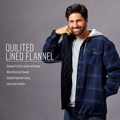 Lined Flannel Shirt, Flannel Hoodie, Hooded Flannel, Black Flannel, Flannel Jacket, Winter Nights, Jacket With Hood, Mens Winter Fashion, Running Shirts