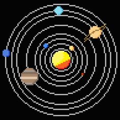 the solar system in pixel art