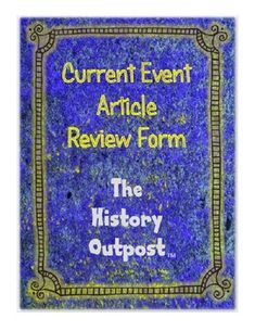 the history outpost event article is shown in blue and yellow colors, with an ornate frame around it