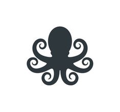 an octopus silhouetted on a white background