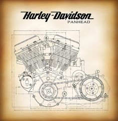 the diagram for harley davidson's engine