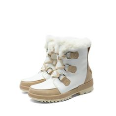 Multiple colors available for you, the shoes can not only keeps feet dry and protected, but also guards against slips on hazardous terrain. Size: 8.  Color: Beige.  Gender: female.  Age Group: adult. Winter Boots Snow, Walking Women, Shoes Ideas, Warm Boots, Waterproof Shoes, Winter Snow Boots, Fur Boots, Winter Boots Women, Outdoor Shoes