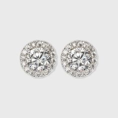 Every look needs the perfect amount of sparkle, and these Sterling Silver Halo Button Earrings do just that. The halo stud earrings add a playful, sophisticated touch to any outfit wear with a T-shirt and jeans or pair with a little black dress for the perfect amount of bling. If you’re not satisfied with any Target Owned Brand item, return it within one year with a receipt for an exchange or a refund. Gender: female. Age Group: adult. Pattern: Solid. Expensive Jewelry Luxury, Halo Stud Earrings, Round Halo, Halo Earrings Studs, Hoop Earring Sets, Expensive Jewelry, Button Earrings, Fringe Earrings, Stone Earrings