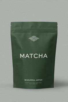 a bag of matcha tea sitting on top of a table