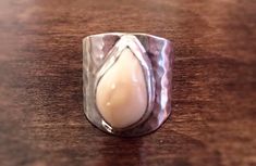 Elk Tooth Ring, Hammered Sterling Elk Ivory Ring, Elk Ivory Jewelry, Elk Ivory, Ivory Ring, Tooth Ring, Summer Rings, Silver Jewelry Diy, German Silver Jewelry, Teeth Jewelry