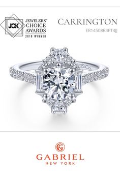 Award-winning Art Deco-inspired platinum engagement ring. Win Art, Platinum Engagement Ring, Engagement Rings For Women, Detailed Engagement Ring, Platinum Engagement Rings, Choice Awards, Art Deco Inspired, Rings For Women, Womens Engagement Rings