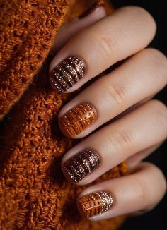 Fall Dip Powder Nails, Fall Sweater Nails, Nail Art Fall, Sns Nails Colors, Sns Nails, Sweater Nails, Nails Colors, Autumn Days