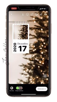 an image of a christmas tree with lights on it and the date is december 17