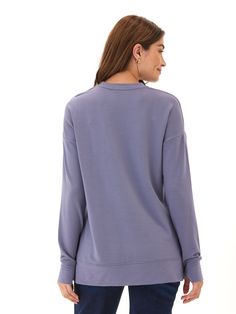 Experience ultimate comfort and effortless style with the Mariah Modal Terry Tunic Top. Made from ultra soft fabric, this top boasts a relaxed fit and drop shoulder design for a chic and comfortable look. The added thumbholes add a touch of practicality to this must-have piece. Comfortable Everyday Tops With Soft Texture, Everyday Comfy Tops With Soft Texture, Comfy Everyday Tops With Soft Texture, Spring Tops With Soft Texture And Comfortable Style, Oversized Comfy Tops For Lounging, Comfy Oversized Tops For Lounging, Solid Color Top With Soft Texture And Relaxed Fit, Comfy Soft Texture Tops For Spring, Solid Color Top With Relaxed Fit And Soft Texture