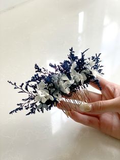 Bridal Hair Boho, Teal Blue Weddings, Bridal Floral Hair, Hair Dues, Blue Flower Crown, Blue Wedding Hair, Floral Hair Comb, Blue Hair Accessories, Boat Wedding