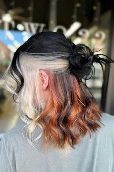 Fox Hair Dye, Collage With Text, Ideas De Pelo, Color Block Hair, Types Of Hair Color, Fur Pattern, Hair Color Underneath