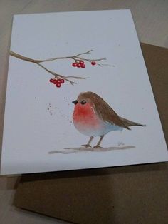 a card with a bird sitting on top of it