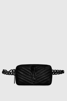 Edie Belt Bag – Rebecca Minkoff Black Shellac, Leather Outerwear, Womens Designer Handbags, Dog Clip, Antique Brass Hardware, Quilt Design, Chevron Quilt, Belt Purse, Belt Bags