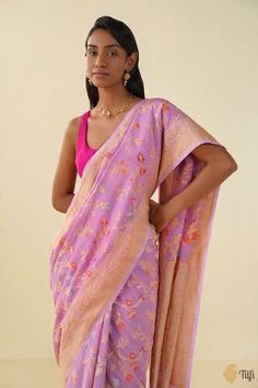 Pink Lavender, Zari Work, Traditional Clothing, Guest Outfit, Hand Dyeing