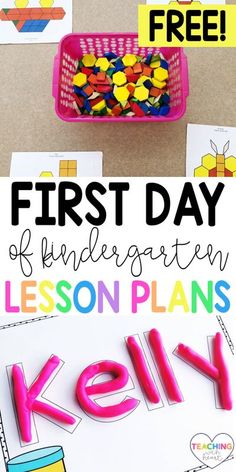 the first day of kindergarten lesson plans for kids to learn how to use them