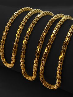 3.55MM 14kGold box chain , 27 inches ,3.55 mm ,a bout 16.65 gr 14kGold box chain , 24 inches ,3.55 mm ,a bout 14.65 gr 14kGold box chain , 22 inches ,3.55 mm ,a bout 13.14 gr 14kGold box chain , 20 inches ,3.55 mm ,a bout 11.84 gr 2.55MM 14kGold box chain 22 inches ,2.55 mm ,a bout 6.87 gr 14kGold box chain 20 inches ,2.55 mm ,a bout 6.14 gr This is a Trending Etsy Bestselling BOX CHAIN Necklace. It is made with Authentic Genuine Solid 14K Gold. Easy to layer! Looks beautiful with your favorite charms or even if you wear it alone. BEST PRICE ON ETSY FOR SOLID 14kGOLD NECKLACES! Premium lobster clasp Hook for added safety! Priced to sell! Compare our prices to other similar sellers! Arrives in a GIFT BOX and includes FREE SHIPPING within the USA and Canada. International shipping is availab Luxury Jewelry With Rolo Chain, Gold-tone Box Chain Jewelry, Yellow Gold Box Chain Jewelry, Yellow Gold Plated Box Chain Jewelry, Gold-tone Gold-plated Box Chain Jewelry, Gold-tone Gold Plated Box Chain Jewelry, Gold Chain Design, Box Chain Necklace, Round Box