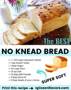 the best no knead bread recipe is shown in this advert for super soft