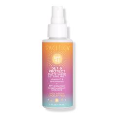 Set & C Protect SPF 45 Matte Sheer Setting Mist - Pacifica | Ulta Beauty Setting Mist, Suncare, Makeup Setting Spray, Facial Mist, Setting Spray, Ulta Beauty, Mineral Oil, All Skin Types, Makeup Routine